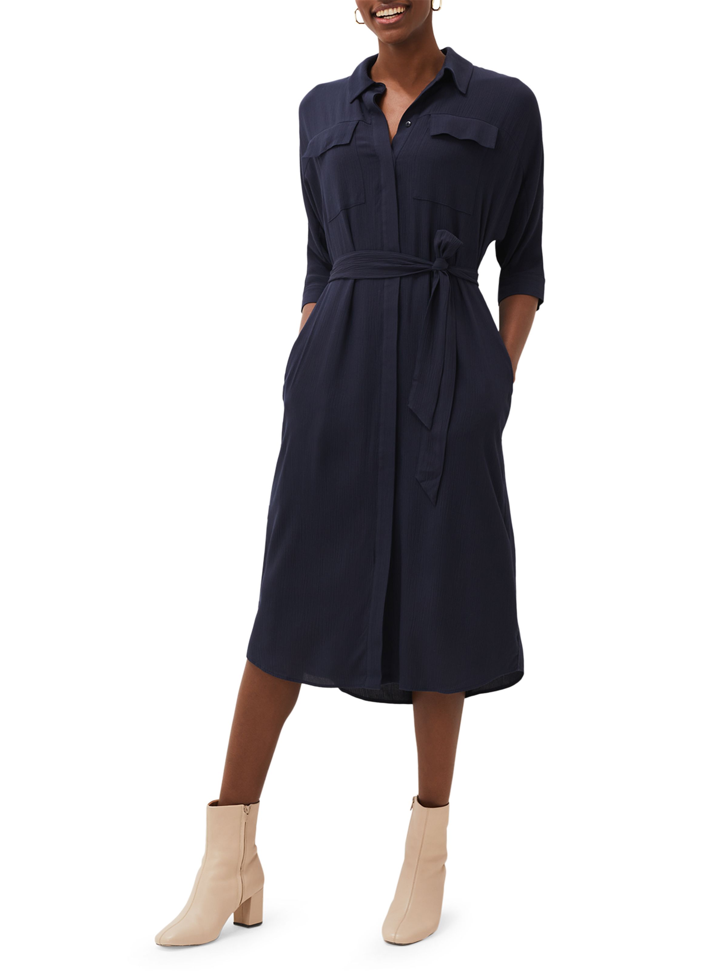 Belted Shirt Dress Blue Phase Eight ...